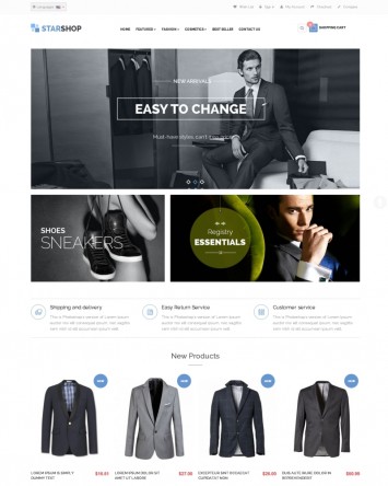 Menswear theme for PrestaShop